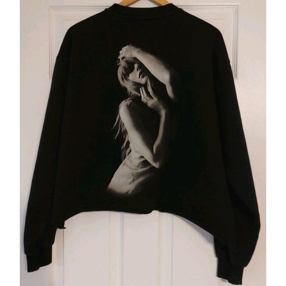 Women Taylor Swift Official The Tortured Poets Department Black Crewneck - Large - Picture 2 of 3